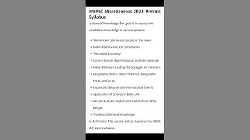 Psc Miscellaneous Syllabus and exam pattern |Infinity Learning Academy...