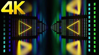 4K Abstract OLED Triangle Tunnel Metallic Color Neon Video Background Screensaver (No Sound)