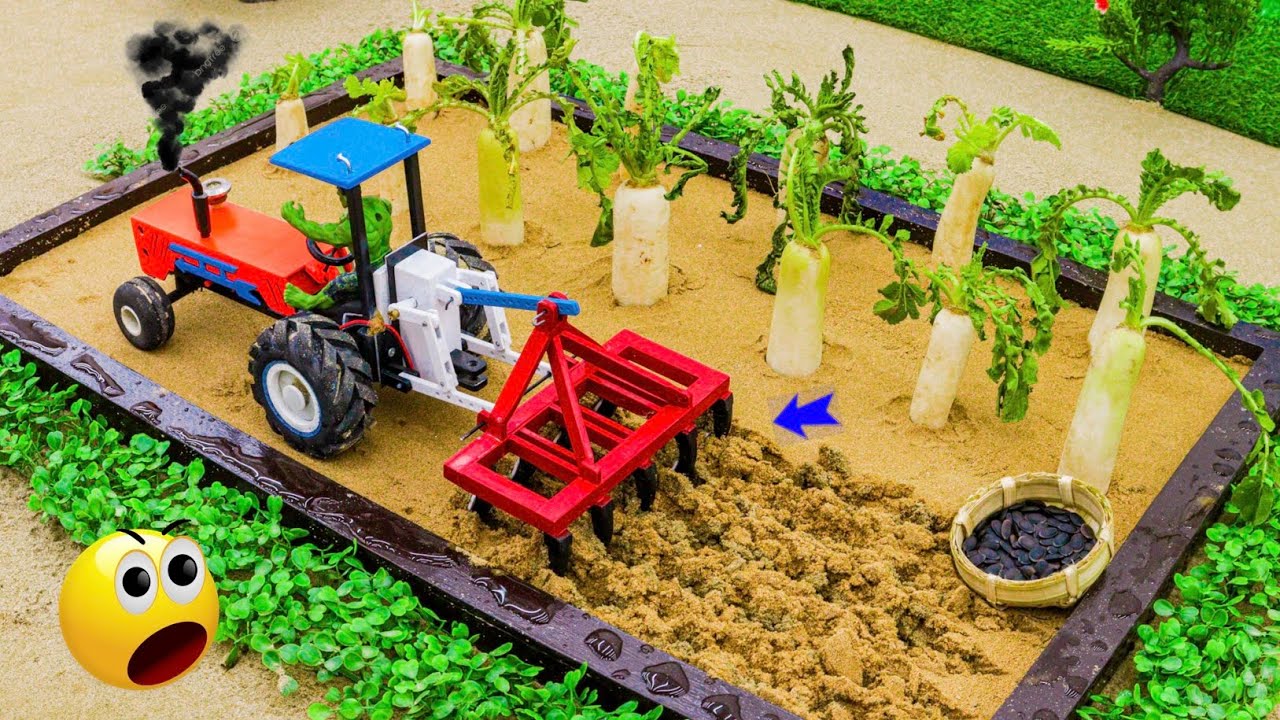 Top Most Creative Diy Mini Tractor Radish Modern Agriculture | Mini Science Project@sunway2