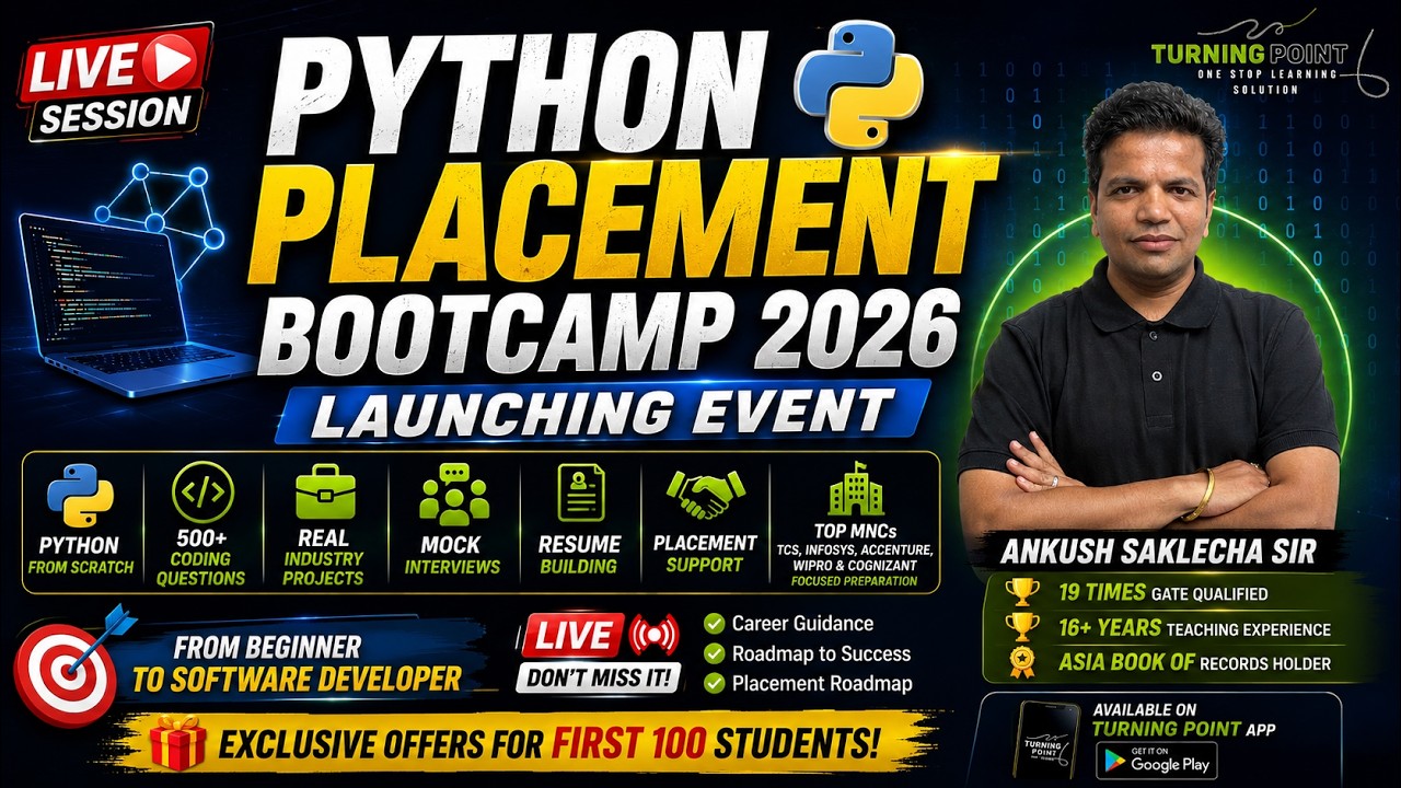 🎉 LIVE LAUNCH EVENT | Python Placement Bootcamp 2026 🚀| Ankush Saklecha Sir