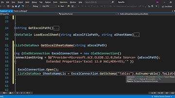 OleDb - Reading Sheets Name Of Excel File Automatically in C#