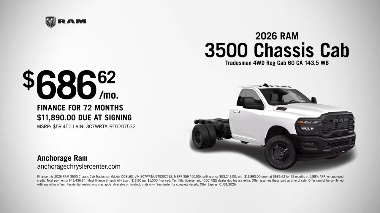 RAM 3500 Chassis Cab 01/09/2026 6737321