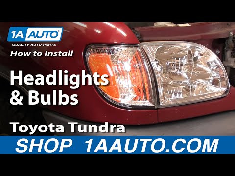 Replace headlights and bulbs, 00–04 Tundra