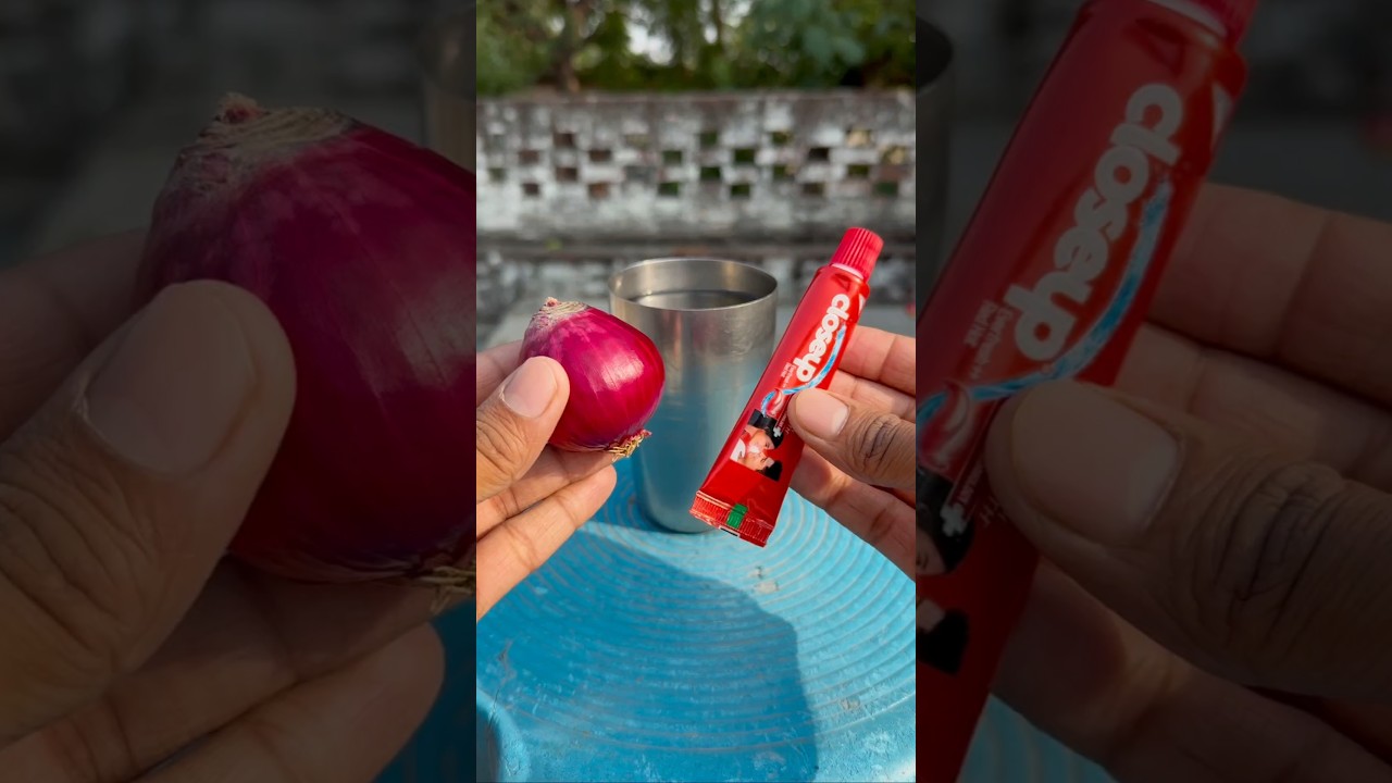 respect 😱🔥। Colgate and onion mix in water 