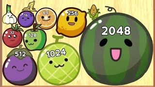 Watermelon Merge 2048 🍉 | Fruit Drop & Level Up | Suika Puzzle Game | Satisfying ASMR Gameplay screenshot 1