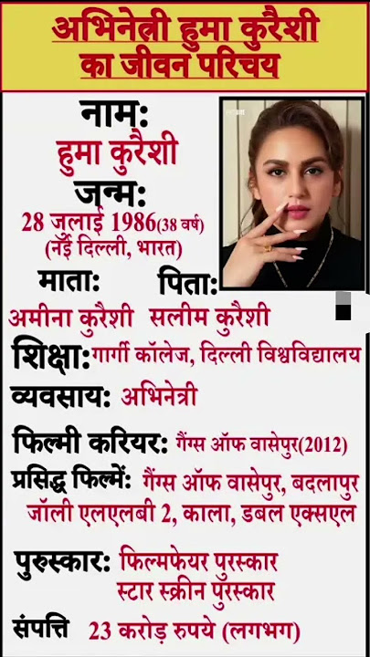 हुमा कुरैशी जीवन परिचय ❤