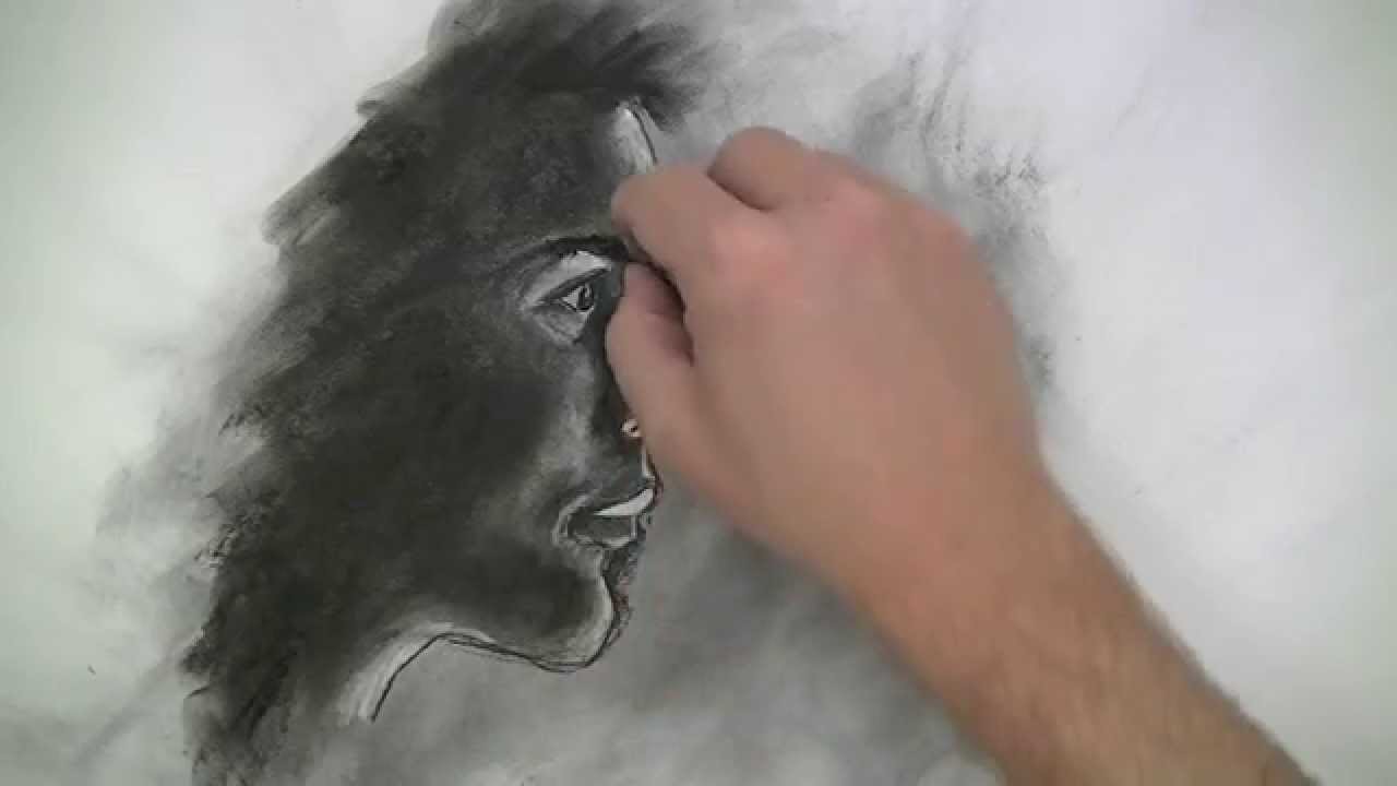 How to draw with Charcoal Powder  Visual Charcoal Painting 