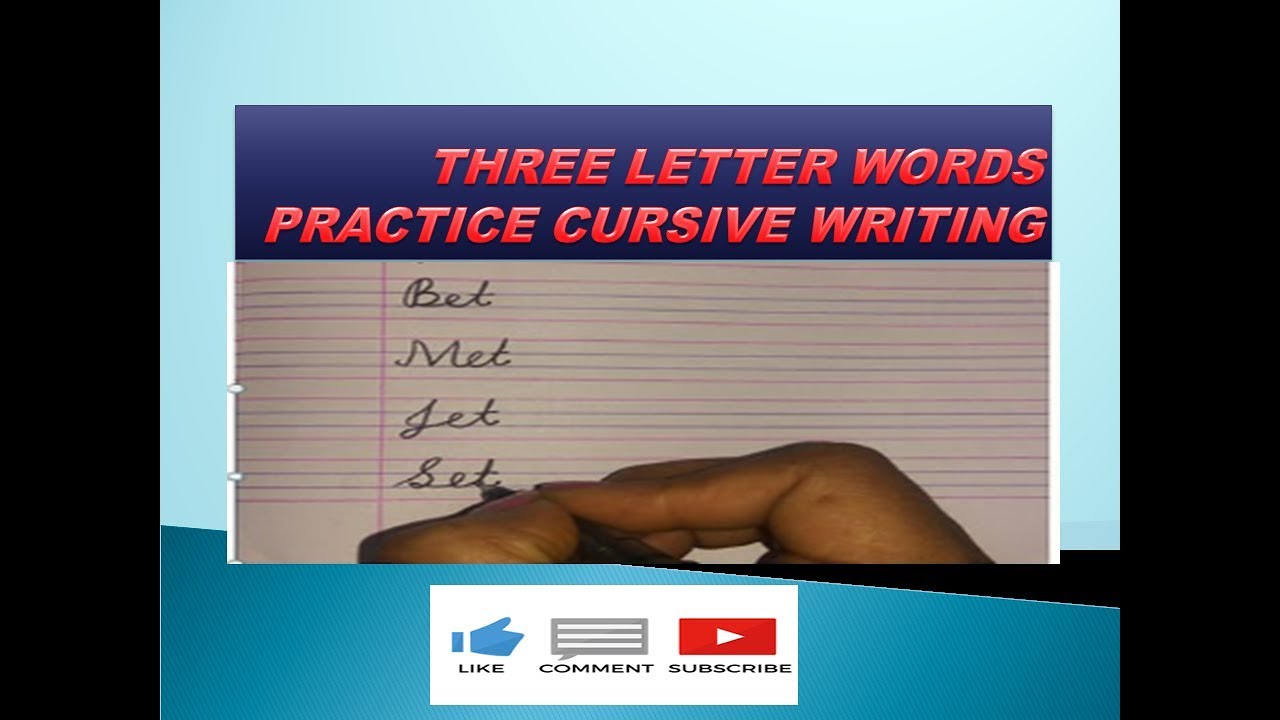 Three Letter Words Writing 3 Letter Words In Cursive Cursive Writing Practice Three Letter Words Writing 3 Letter Words In Cursive Cursive Writing Practice