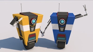 Low Poly CL4P_TP Steward Bot [Cinema 4D] [Timelapse]