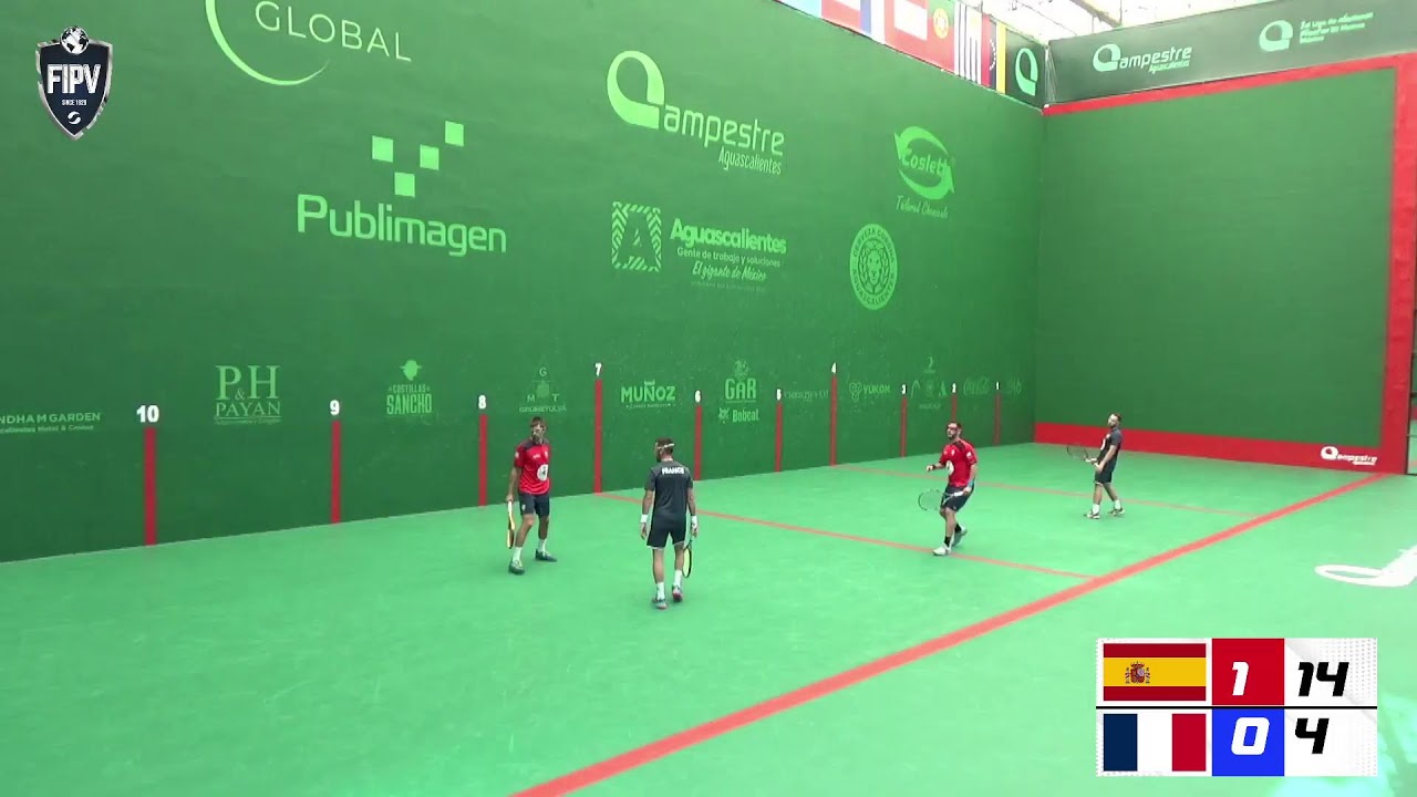 SEMIFINAL. Liga de Naciones de Frontón 30 mts. España vs Francia Frontenis Masculino.