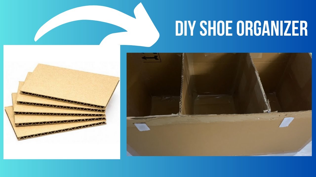 How to make Shoe Organizer with door with Cardboard | DIY Shoe ...