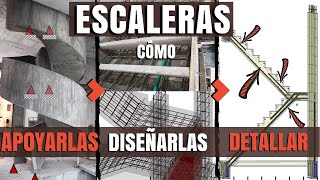 ESCALERAS | Cómo diseñarlas, apoyarlas y detallar su acero de refuerzo