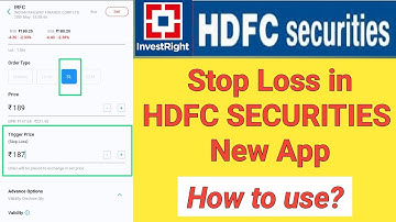 Hoe voer ik een stop loss in HDFC Securities in?
