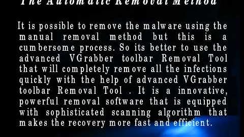 How to fix VGrabber toolbar Infection in Windows...?