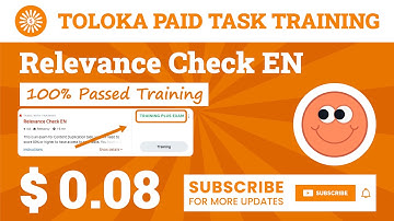 Relevance Check EN Part 01 Training. 0.08 Per Task, 100% Passed