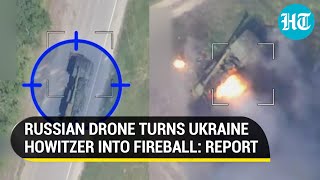 On Camera: Russian Drone Blasts Ukraine Howitzer Gun Which Uses NATO Shells In Kharkiv | Report