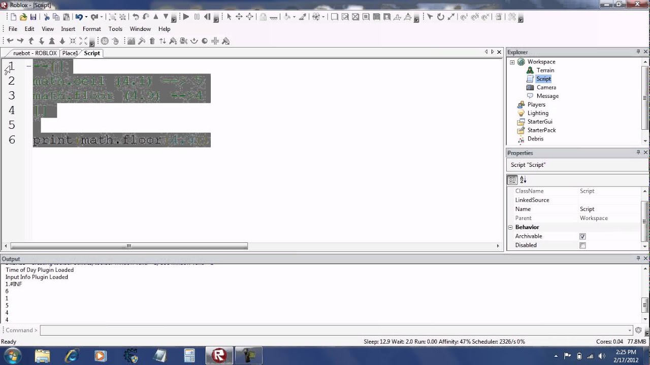 Roblox Scripting Tutorial Part 11 Math Math Math Youtube - math.floor roblox lua