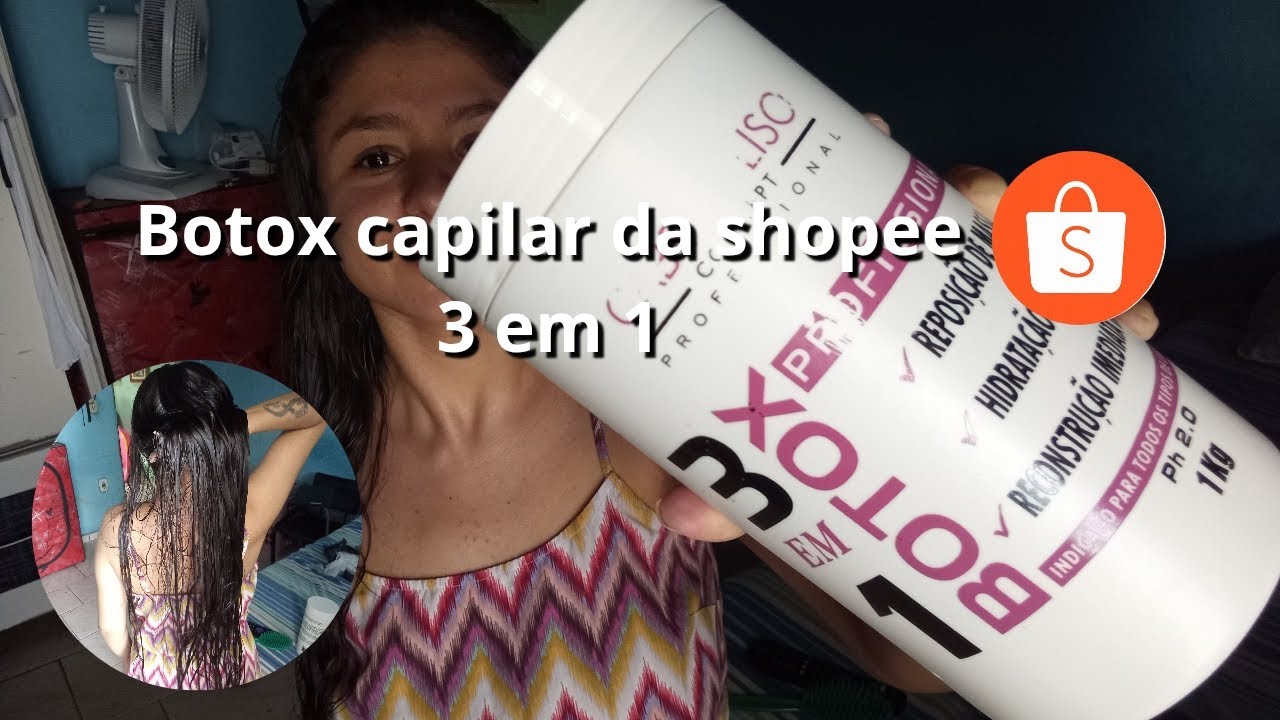 Botox capilar da shopee 3 em 1 / testando botox em casa