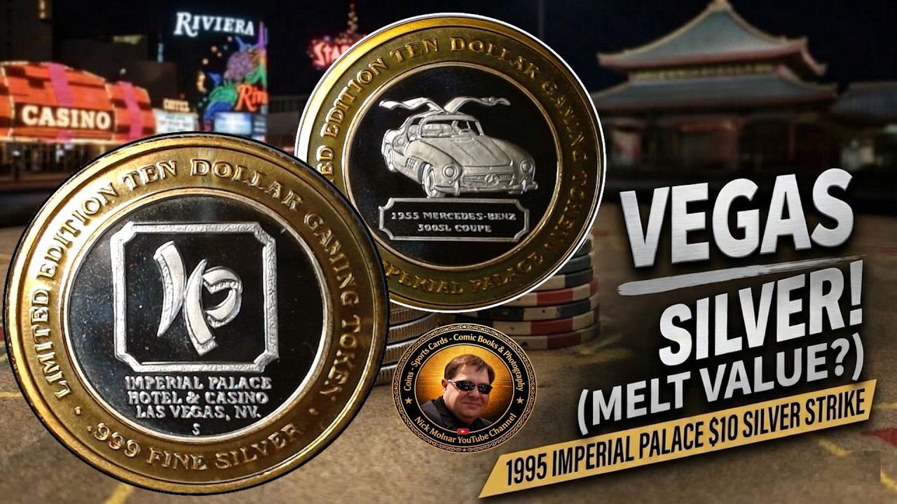 シーザーズパレス 1995年 限定10ドル Vegas Silver! 1995 Imperial Palace $10 Limited Edition Token - YouTube
