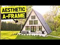 Aesthetic white luxury aframe cabin w open concept design full tour