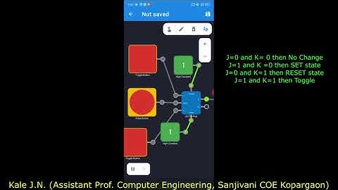 JK Flip flop working using Smart Logic Simulator App