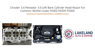 Chrysler 3.6 Pentastar V6 Left Bank Cylinder Head Repair Common Misfire Codes P0302 P0303 P0306