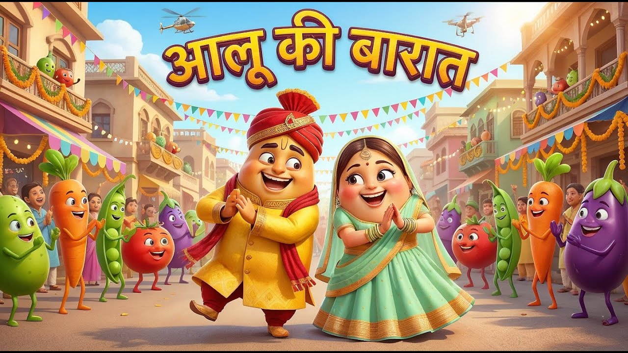 Aalu Ki Barat | Kids Hindi | Hindi Cartoon Video | आलू की बारात | Popular Kids Rhyme | Kido Pie
