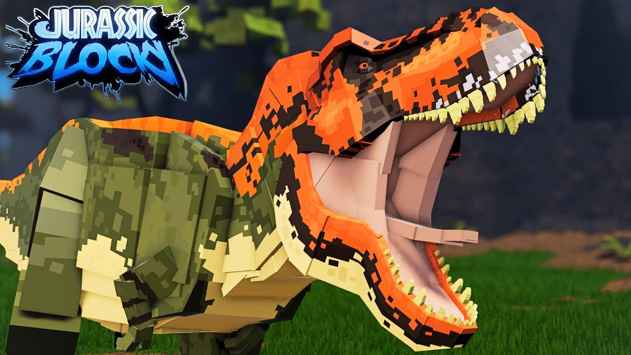 COMPREI O NOVO T-REX E AS NOVAS SKINS DO JURASSIC BLOCKY!! | ROBLOX ...