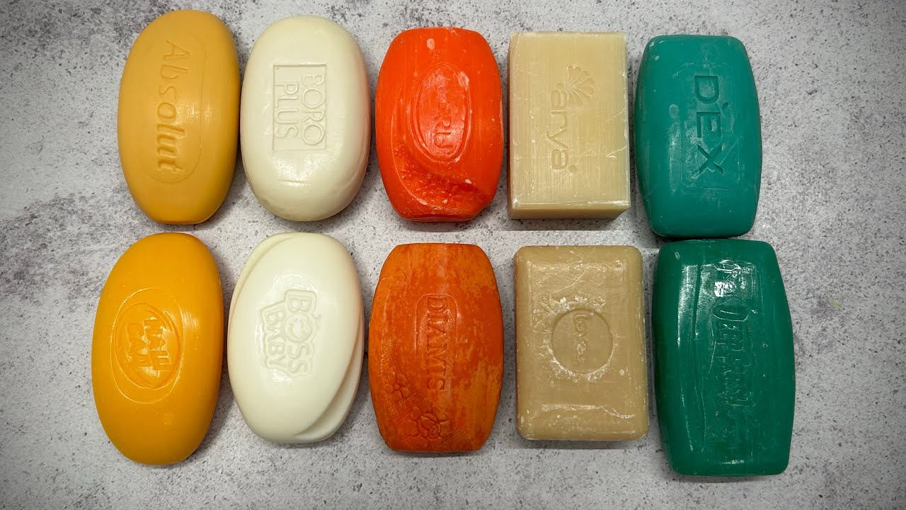 ASMR soap/ Dry soap cutting 🧡🤍❤️🤎💚/ Резка сухого мыла