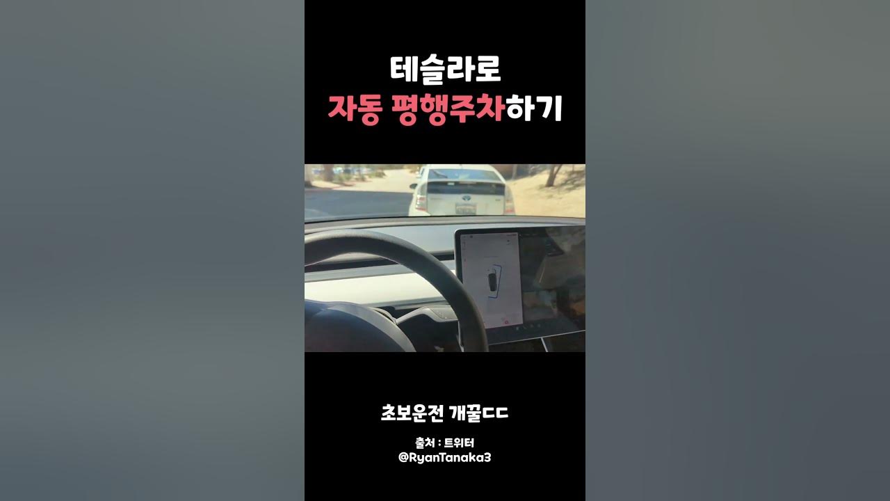 테슬라로 자동 평행주차하기 #테슬라 #주차 #초보운전 - Youtube