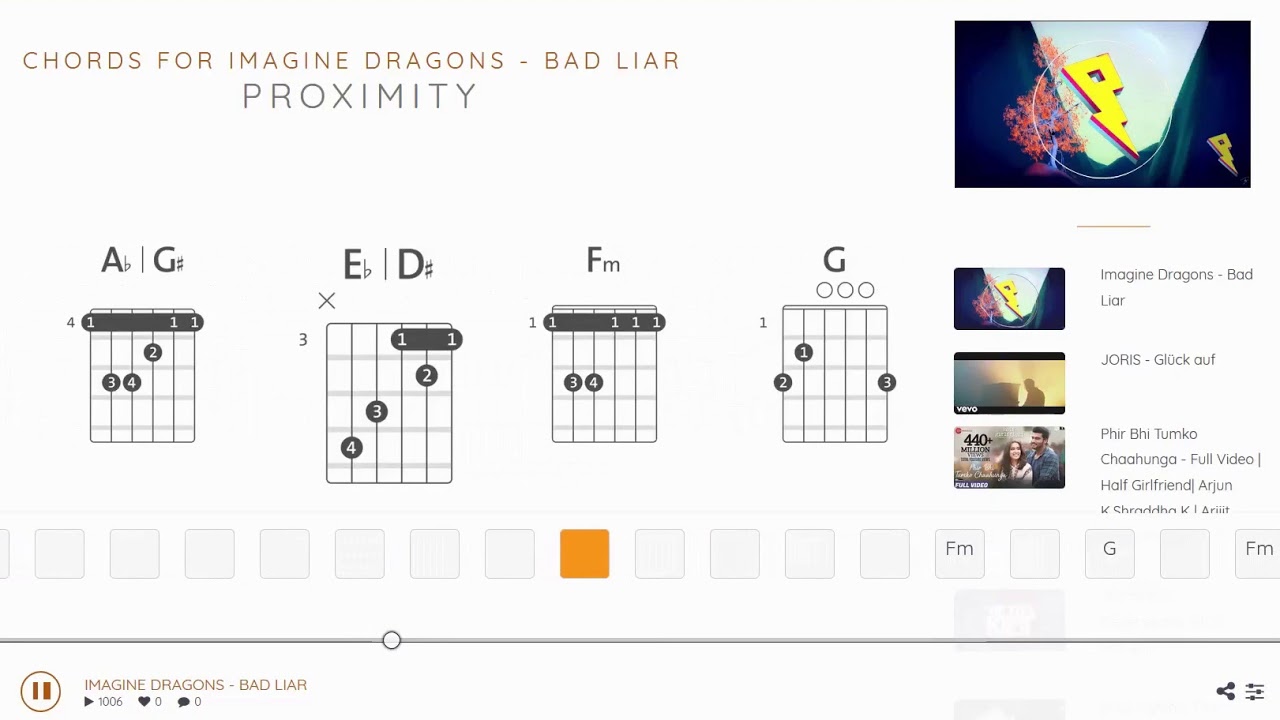 apparat toksicitet kim Imagine Dragons - Bad Liar Chords | Guitar, Piano, Ukulele Lesson - YouTube