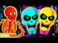 🔴 Skeletons Color Mixing Face Finger Family | Spooky Scary Songs By Teehee Town