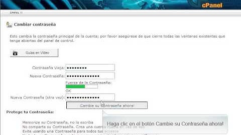 Cambiar contraseña de cPanel