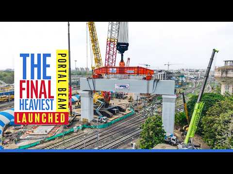 NHSRCL | Last Portal Beam Launched in Ahmedabad | Bullet Train Project
