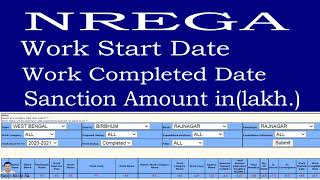 nrega work report ||  work start date || work completed date || Sanction Amount screenshot 3