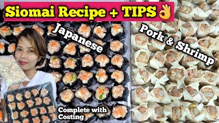 Japanese And Pork & Shrimp Siomai Recipe Complete with Costing