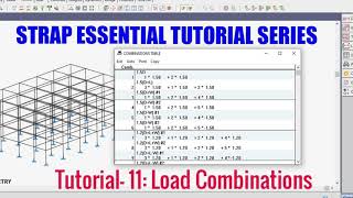 STRAP TUTORIAL - 11 | LOAD COMBINATIONS