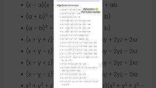 Master Algebra Formula List in Mathematics 📘 | Important Maths Formulas for Exams 🔥