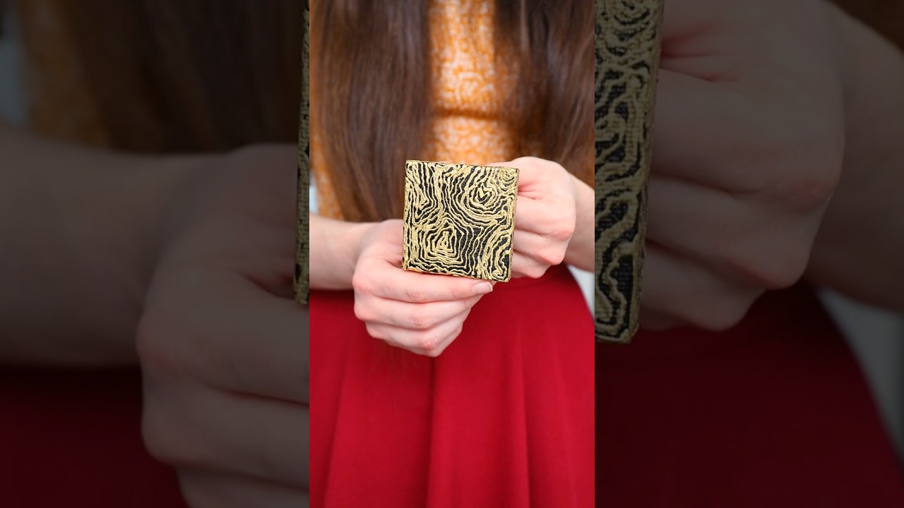 tiny gold 'fingerprint swirl' acrylic painting // 2022