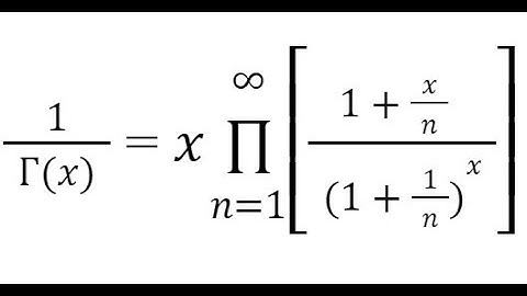 Infinite Product Series Reciprocal GAMMA(x) using Google Sheets or Excel functions PRODUCT