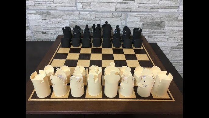 Tabuleiro e Peças de Xadrez para confecção - Prof. Angelo Bento