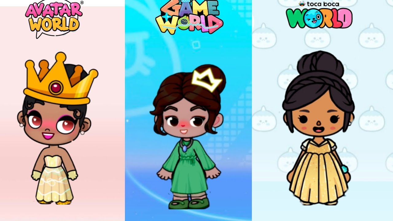 Tiana Disney Princess Inspired Look In 3 gameplay #pazu #avatarworld #tocaboca 