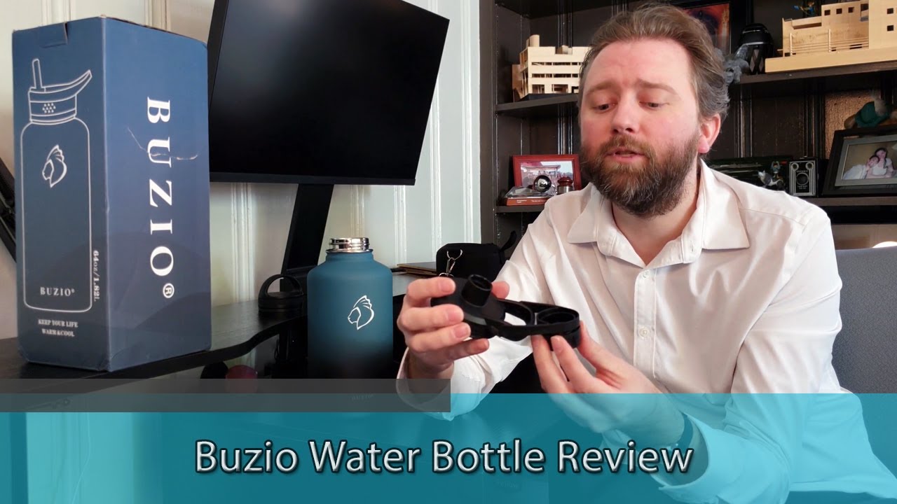 BUZIO Insulated Stainless Steel Water Bottle with Straw Lid and Flex Cap  Unboxing 