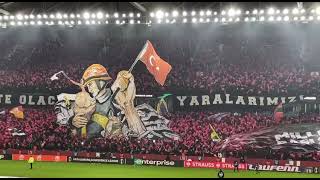 Trabzonspor - Basel Maçi Deprem Koreografi̇ 2023