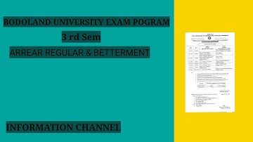 Bodoland university 3rd sem exam ni routine