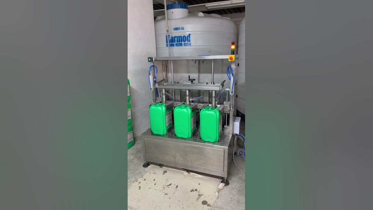 Автоматична пълначна машина за туби по 5,10 и 20 литра - YouTube