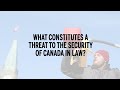 What counts as a threat to the security of Canada in law?