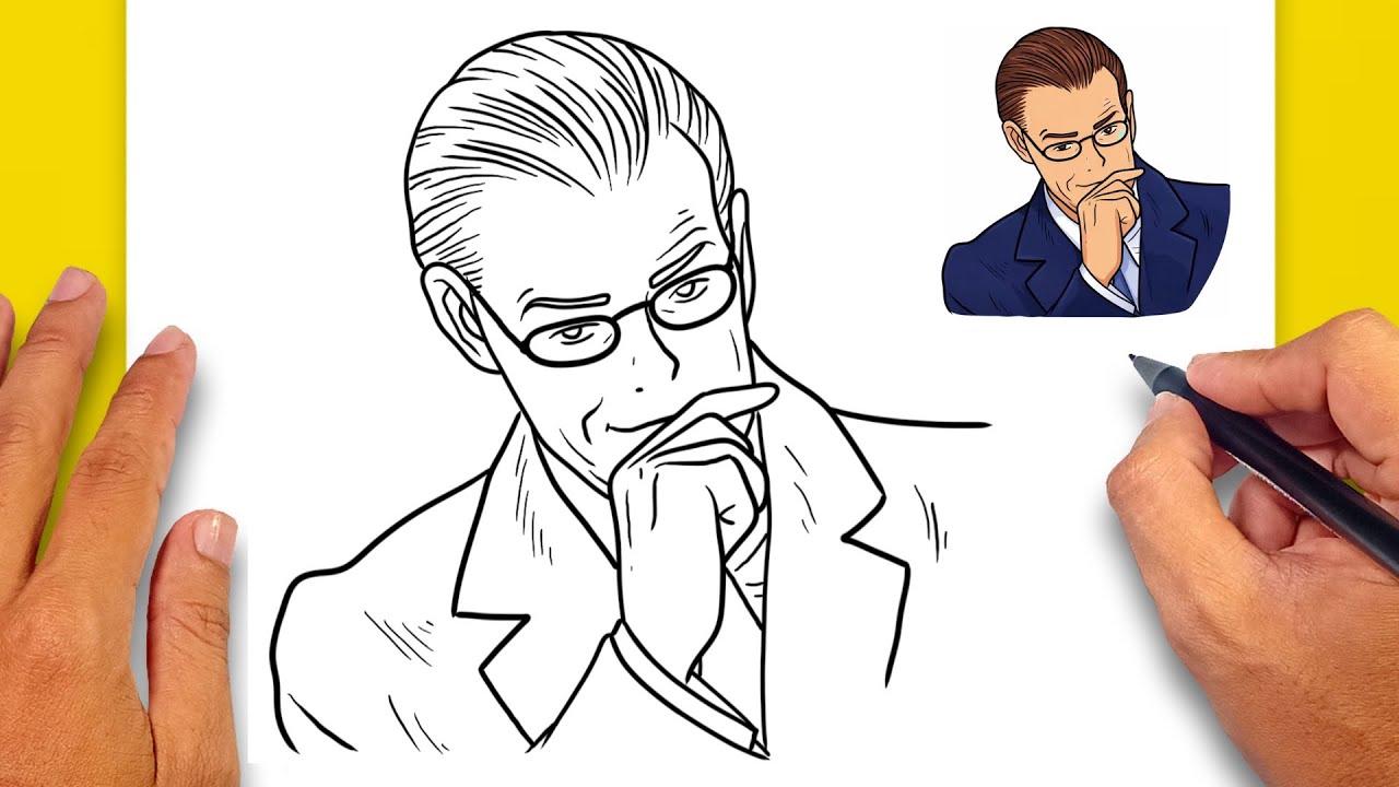 Hello Boss Draw Simple How to draw Boss Man - Easy Drawing for Kids & Beginners - YouTube