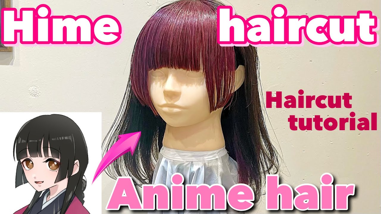 How to cut anime girl bangs ／hime haircut tutorial - YouTube