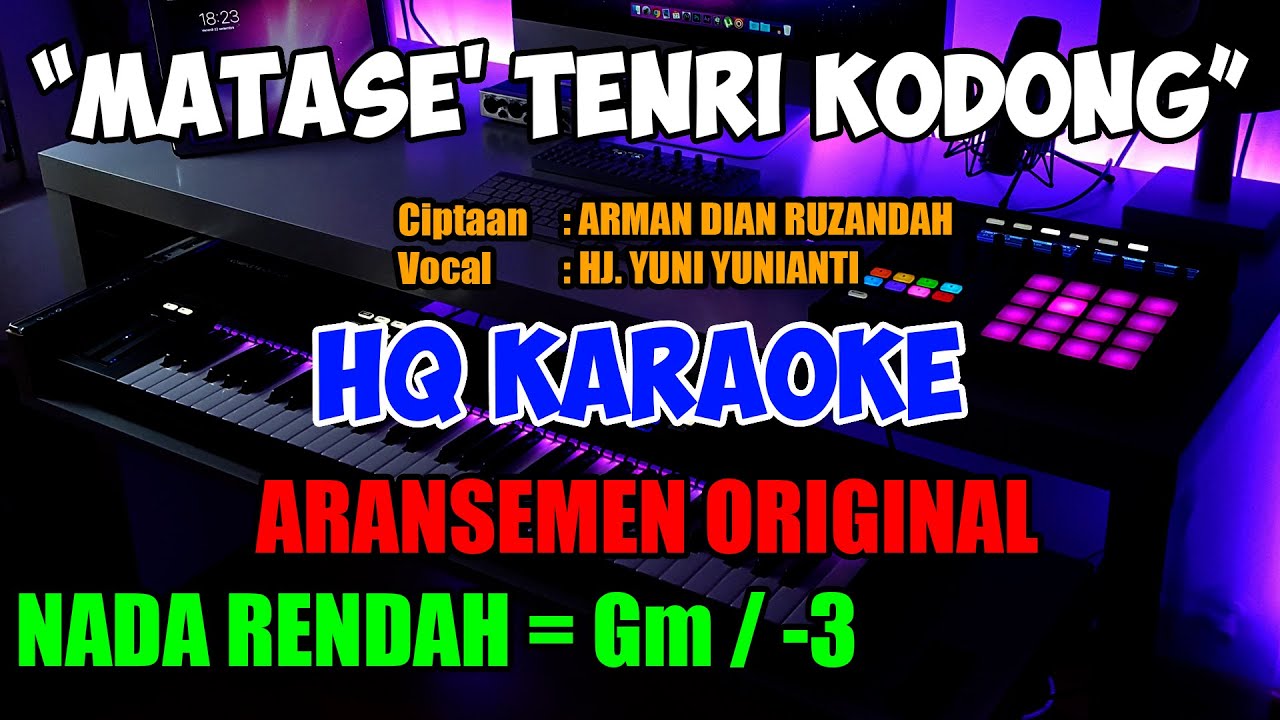 Matase Tenri Kodong Nada Rendah HQ Lagu Bugis Karaoke Keyboard Korg Pa1000